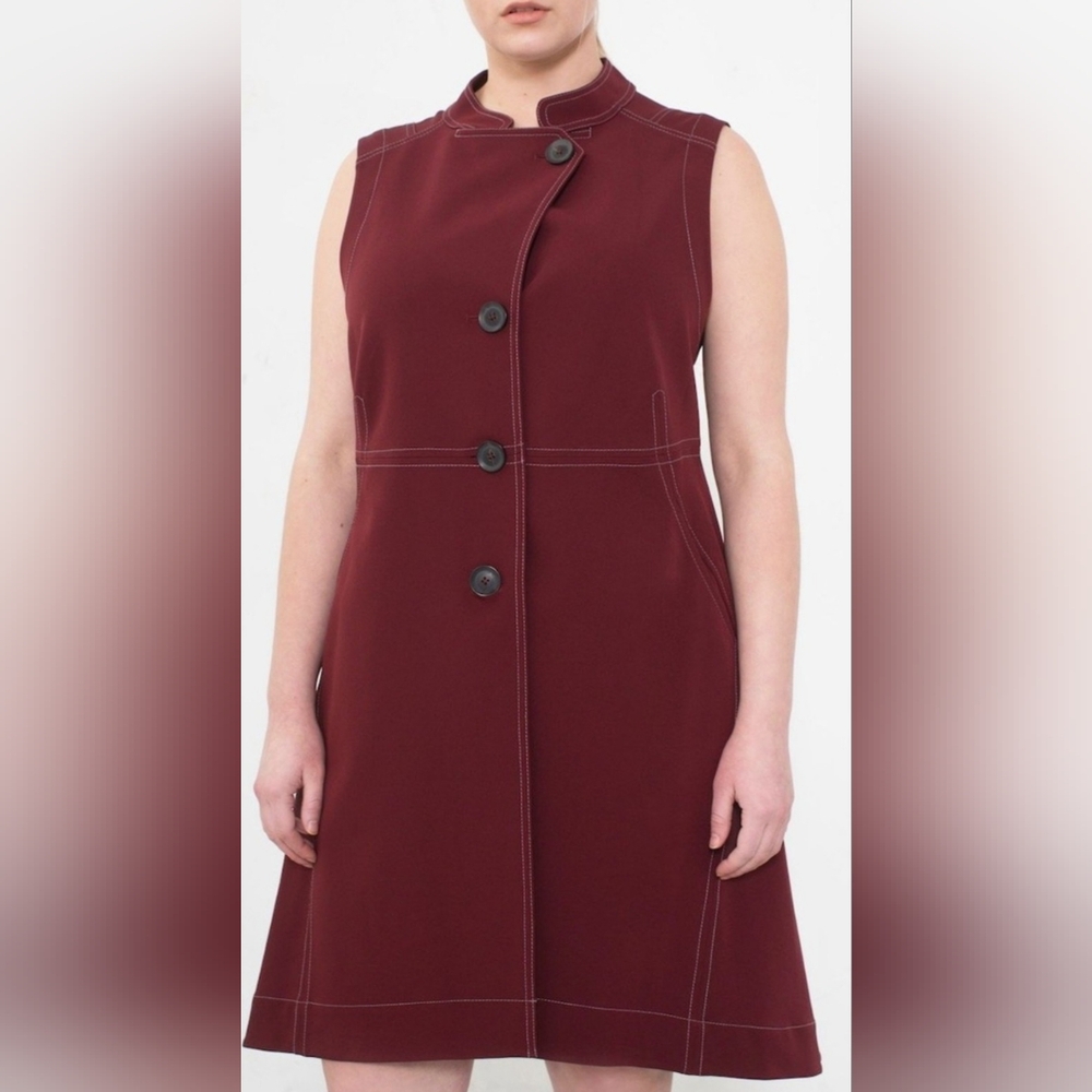 See Rose Go Layering Tunic Vest, Size 18/20, Bordeaux